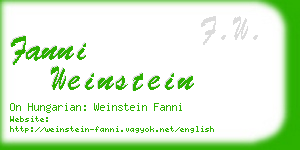 fanni weinstein business card